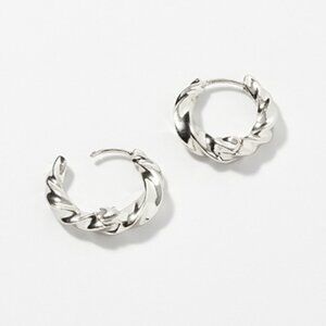 Pilgrim Danemark 1983 - Sparkly Twisted Hoops - Silver Plated - 15mm drop